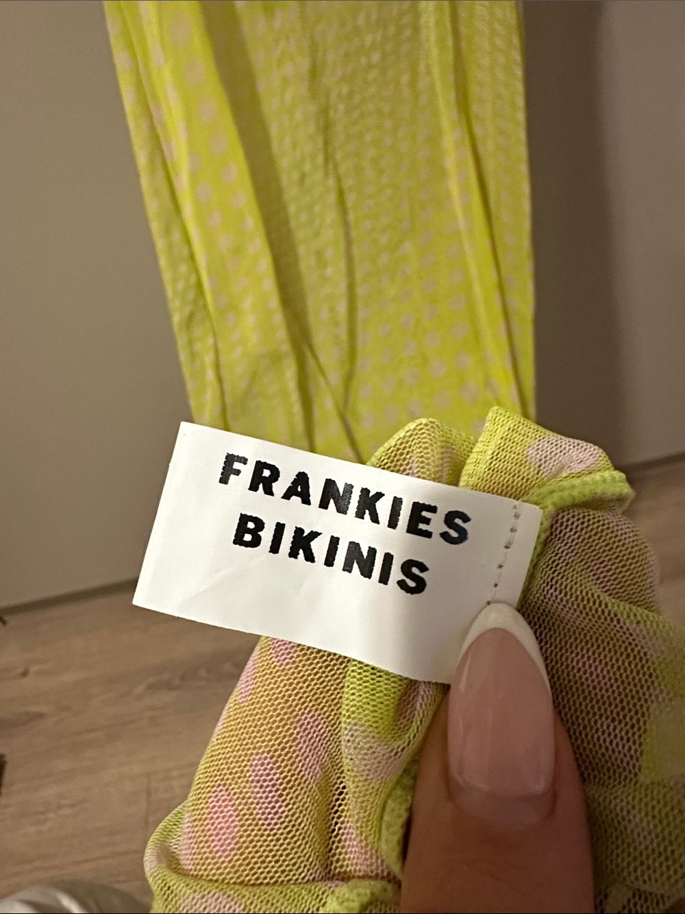 Frankies Bikini Dixie Mesh Vibrant Lime Sheer Slip Dress Size xs - Picture 9 of 10